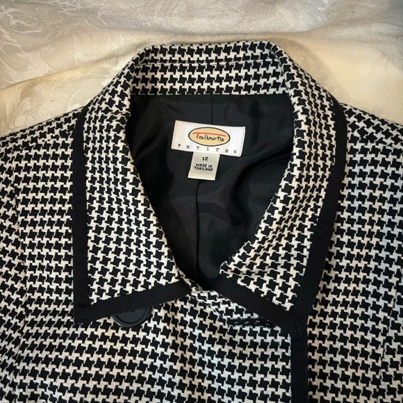 Talbots Wool Blend Double Breasted Houndstooth Jacket/Blazer, Size 12 Petite - Picture 2 of 9